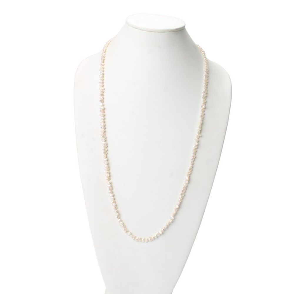 Designer Womens Freshwater Rice Pearl Necklace 32" 28.7g
